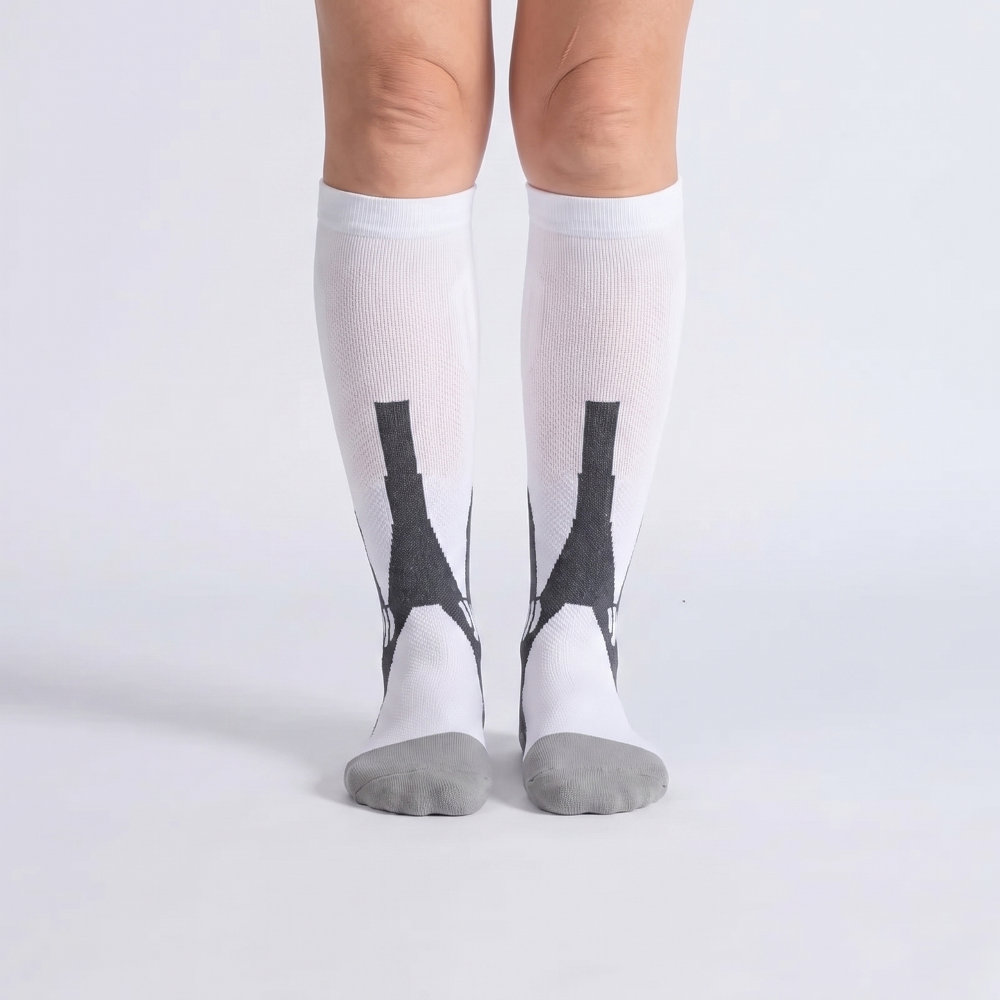 OrthoFlow™ Compression Socks - White Gray