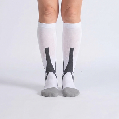 OrthoFlow™ Compression Socks - White Gray