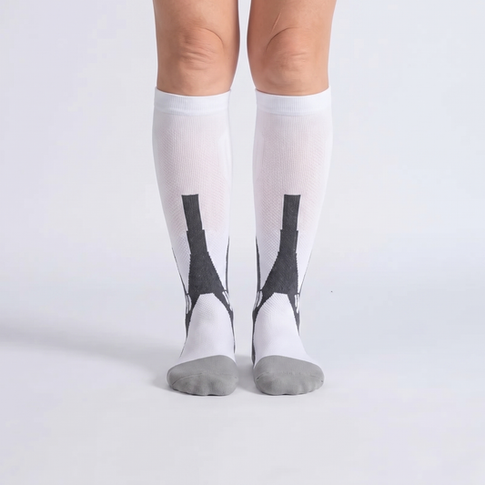 OrthoFlow™ Compression Socks - White Gray