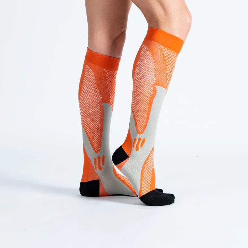 OrthoFlow™ Compression Socks - Orange Black
