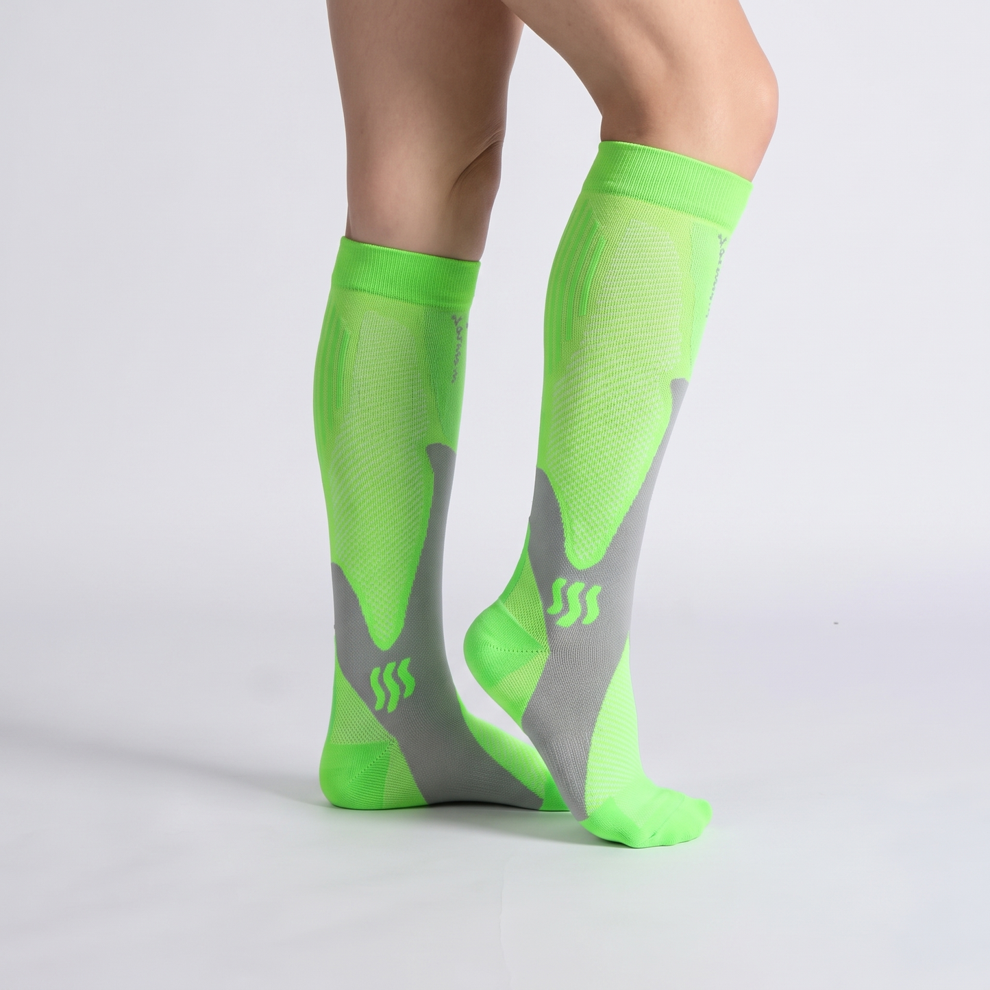 OrthoFlow™ Compression Socks - Green White