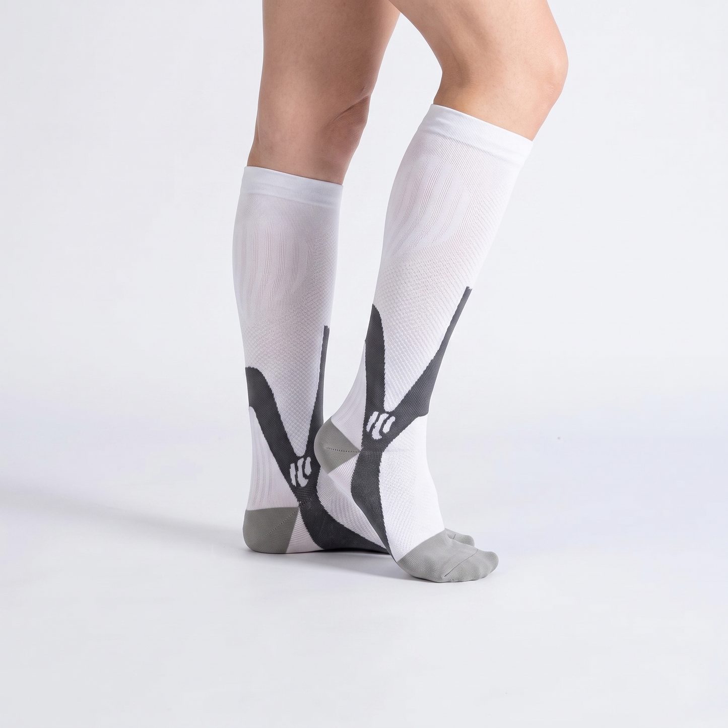 OrthoFlow™ Compression Socks - White Gray