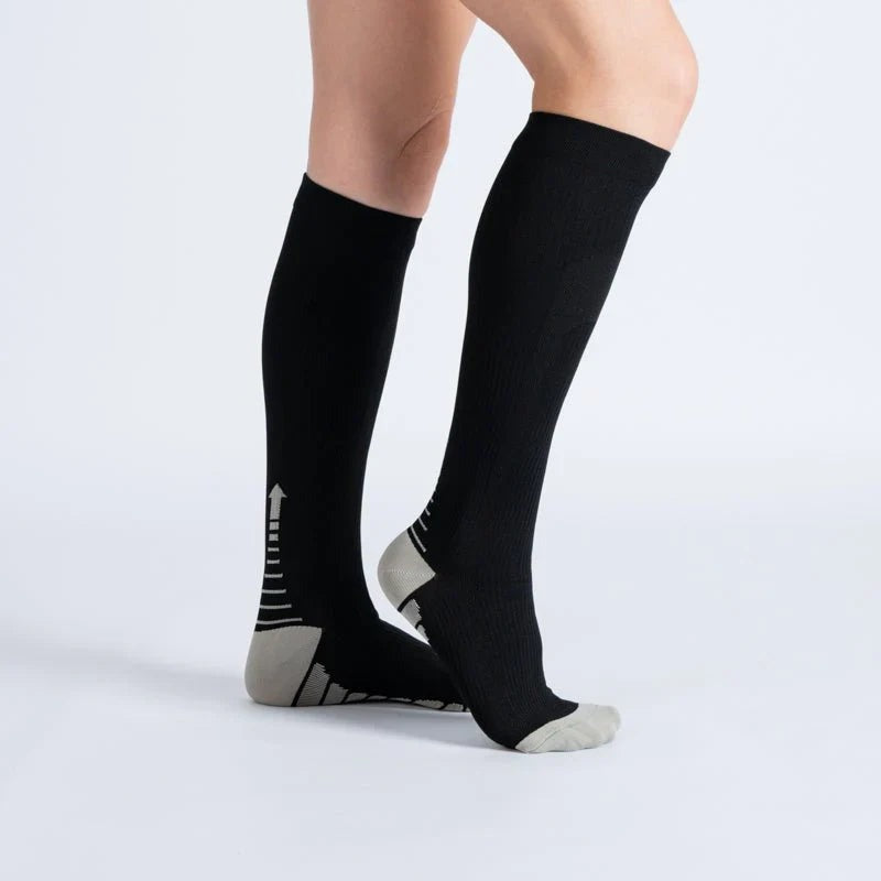 OrthoFlow™ Compression Socks - Black White