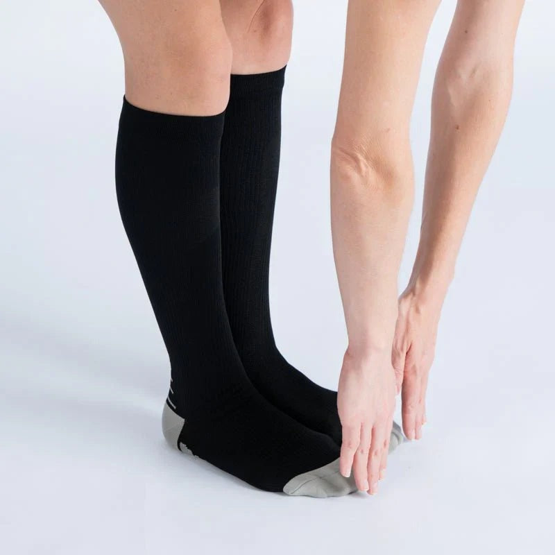 OrthoFlow™ Compression Socks - Black White