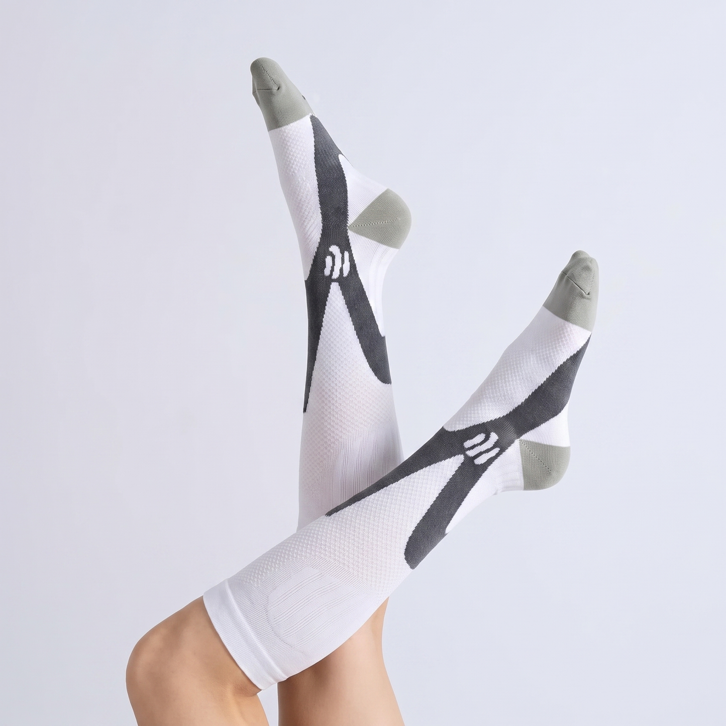 OrthoFlow™ Compression Socks - White Gray