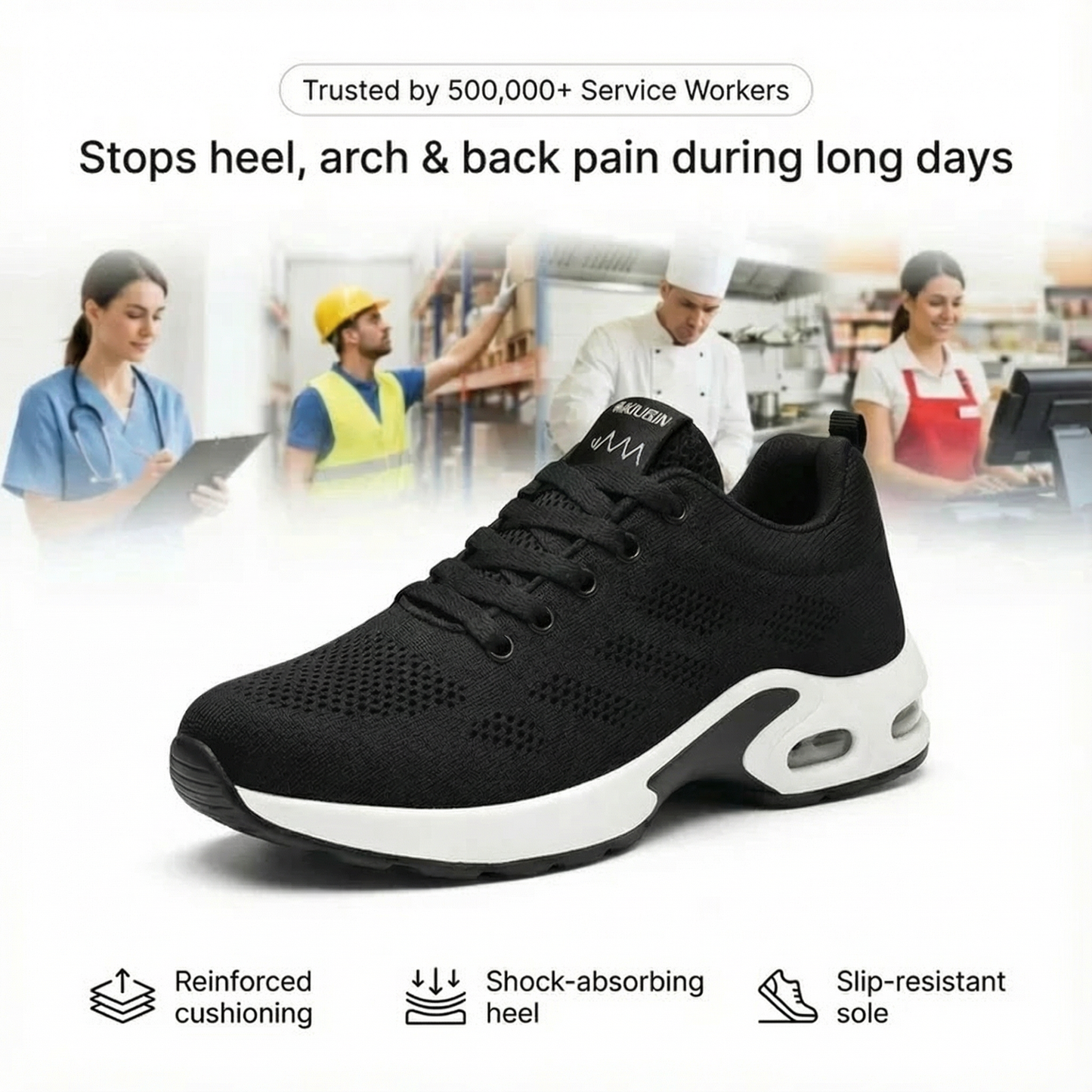 Orthora™ Pro – 12-Hour Shift Shoes for Heel & Plantar Fasciitis Relief (Unisex)